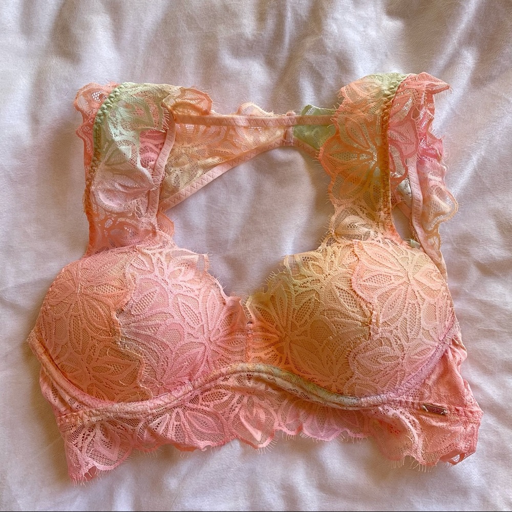 PINK Victoria’s Secret Date Push Up Bralette Multicolor Lace NWOT Size Small